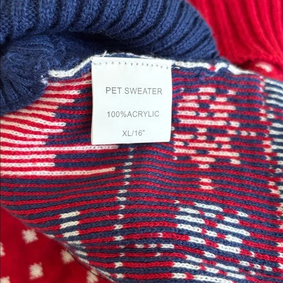 BLUEBERRY PET Red Reindeer Knit Dog Sweater size XL - Picture 5 of 9